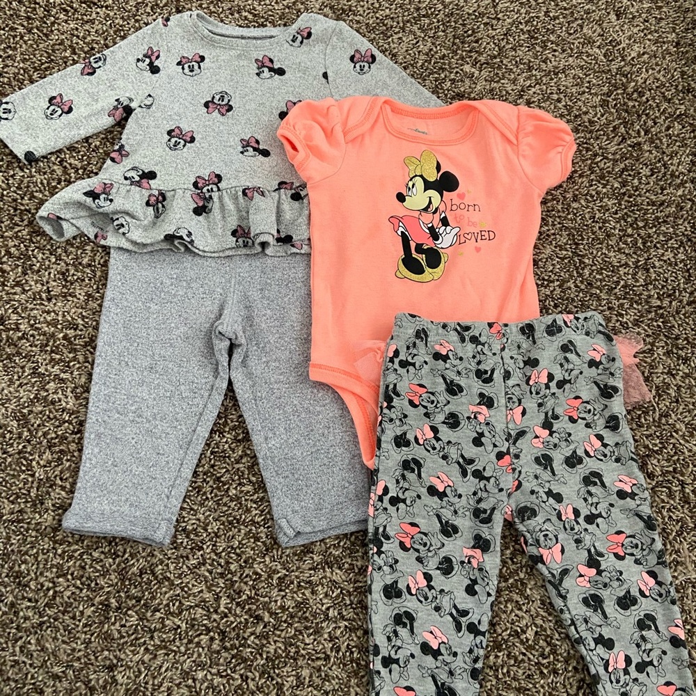 Disney Baby Girl Minnie Mouse Outfit Bundle